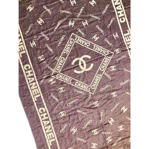CHANEL Brown & Gold 100% Silk Reversible Shawl Wrap Scarf - Picture 11 of 16